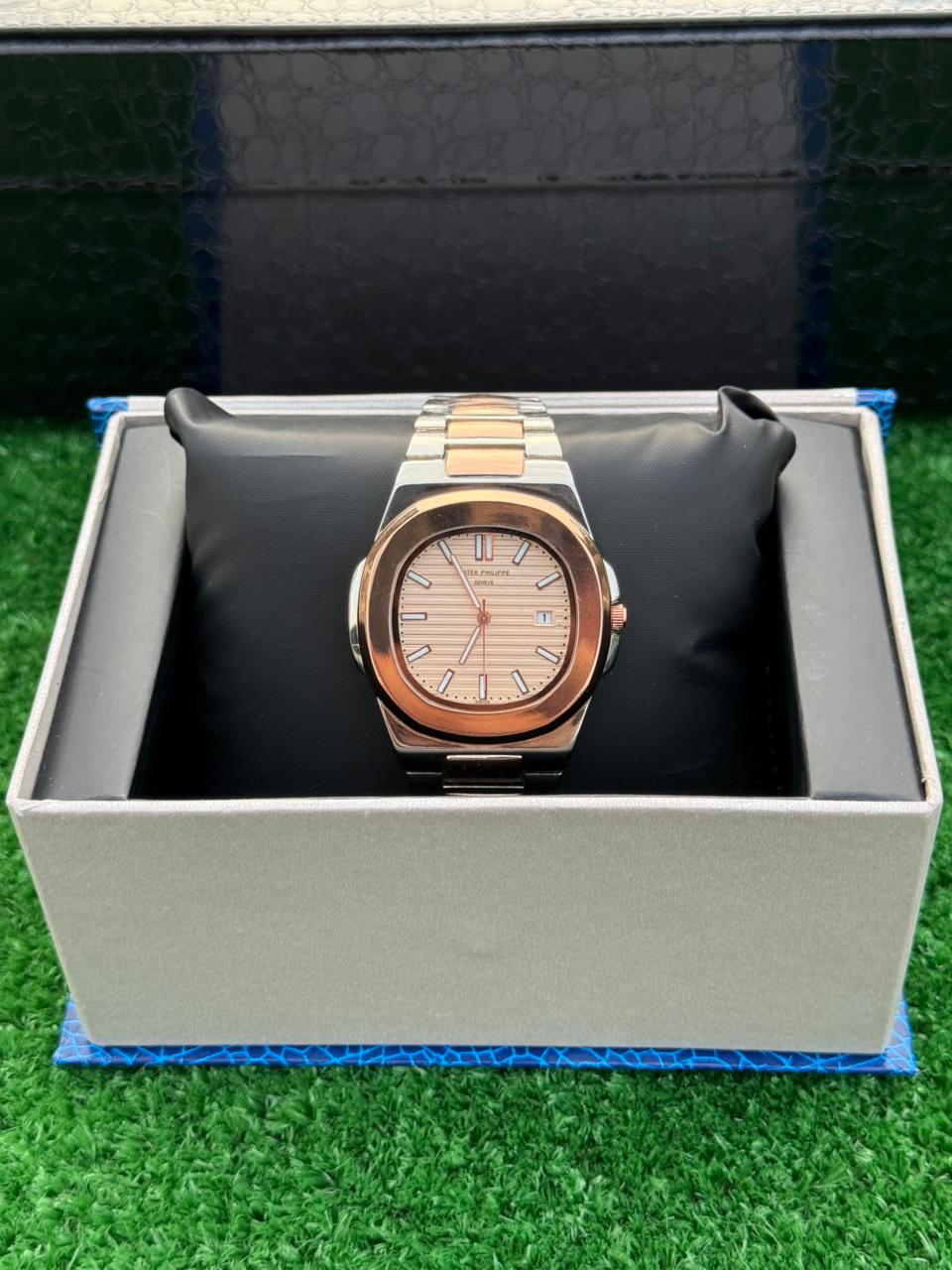 PP - White Nautilus Style Luxury Watch – Rose Gold Stainless Steel