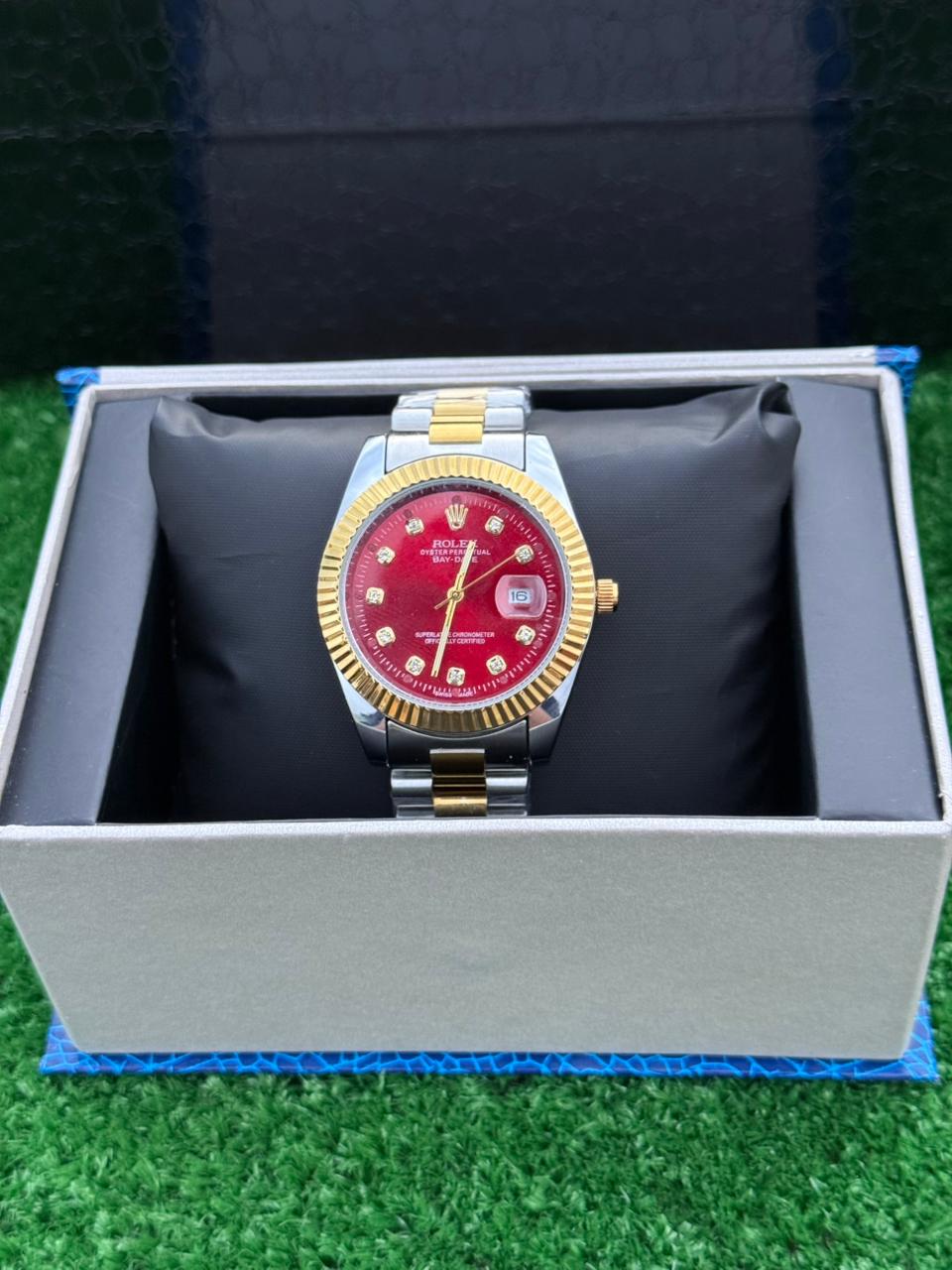 RLX Datejust in Maroon & Gold – Premium Classic Watch