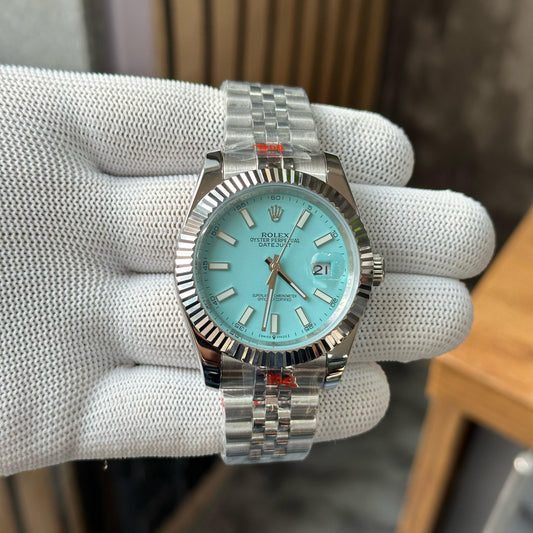 RLX Date Just  Stainless Steel Tiffany Blue Dial