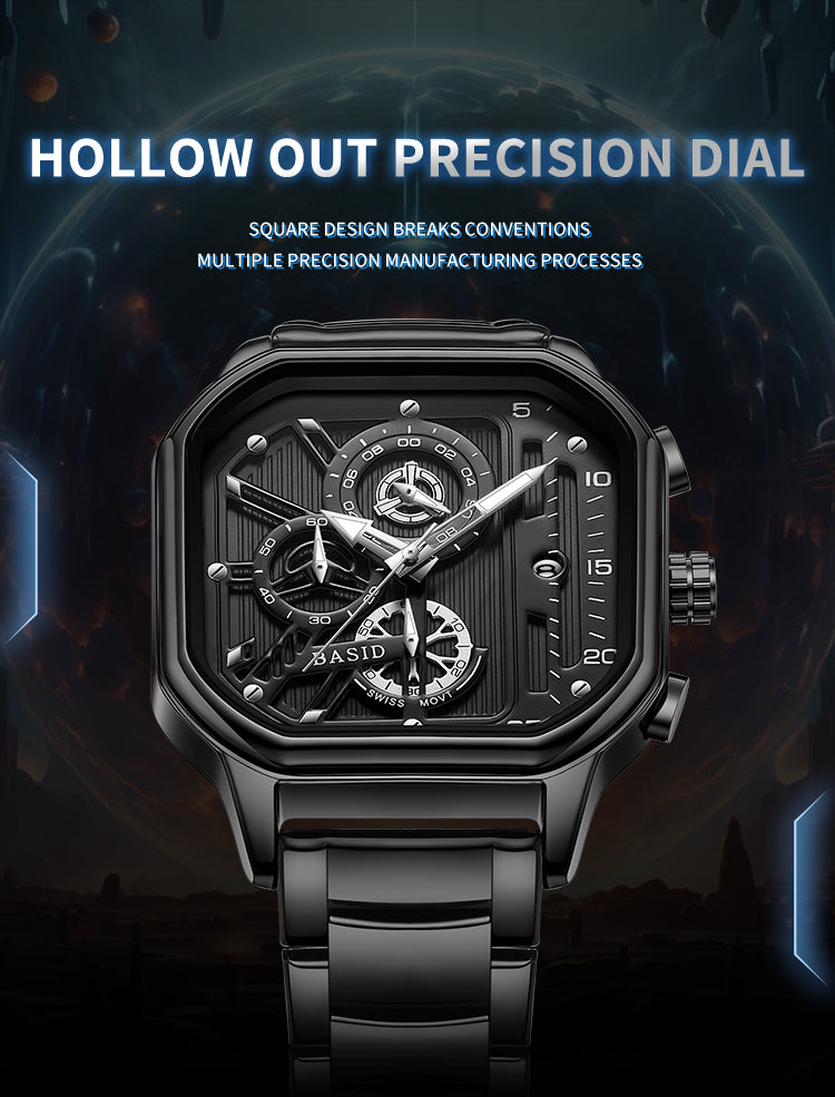 BASID 7260-2 Popular Square Quartz Watch For Men Charm Fashion - Business Watches