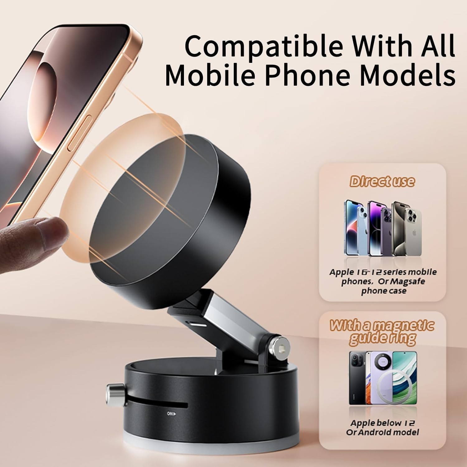 360° Magnetic Vacuum Phone Holder