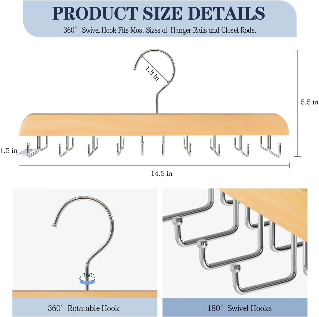 Wooden 8-Hook Storage Hanger