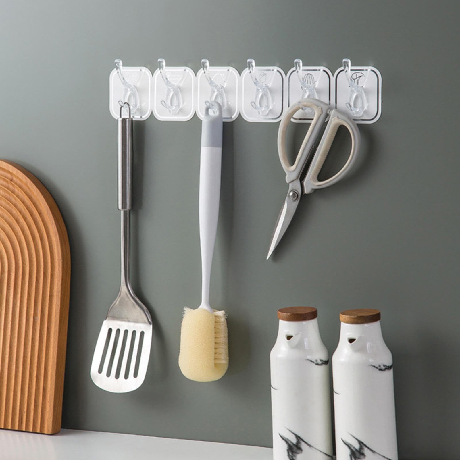 6 Row Sticky Wall Hook (Pack of 2)