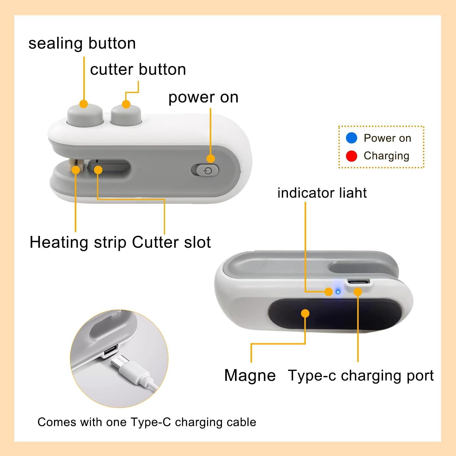 2-in-1 Portable Bag Sealer & Cutter