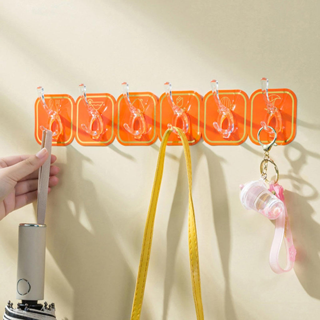 6 Row Sticky Wall Hook (Pack of 2)