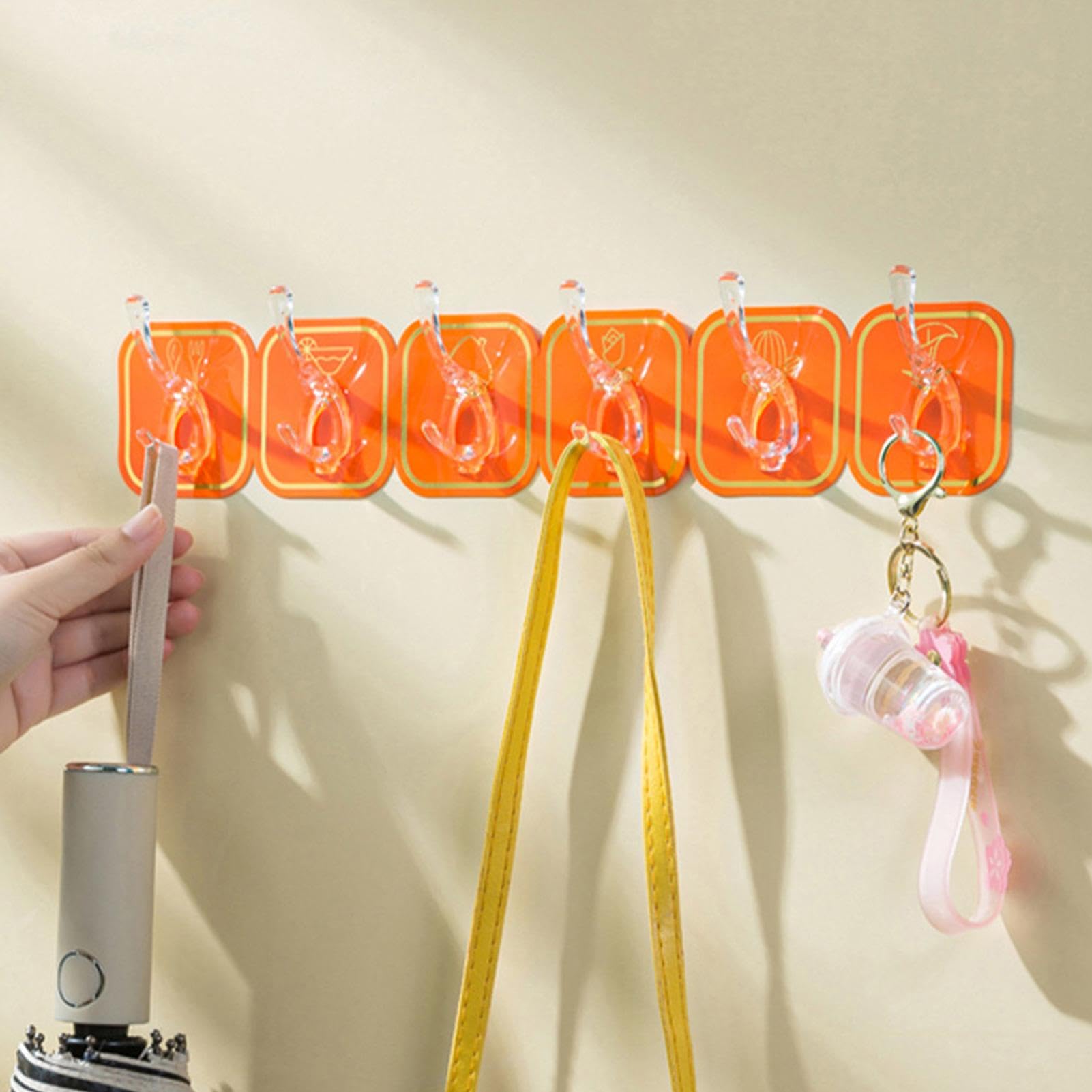 6 Row Sticky Wall Hook (Pack of 2)