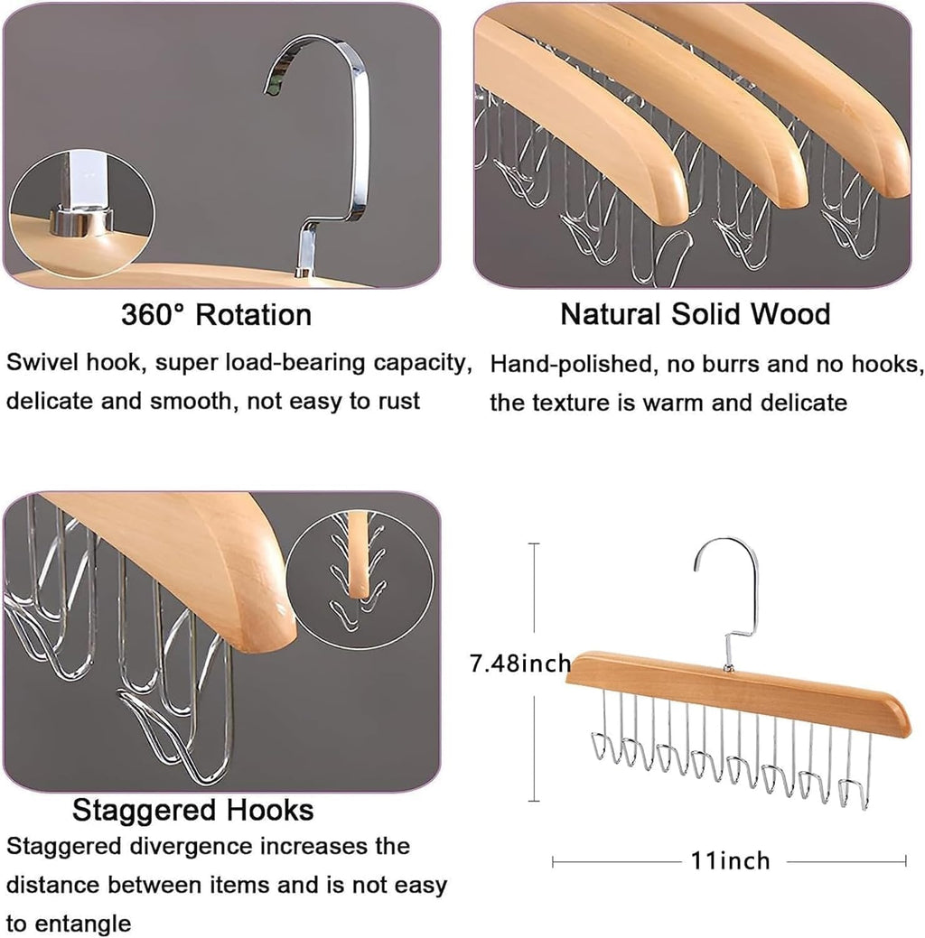 Wooden 8-Hook Storage Hanger