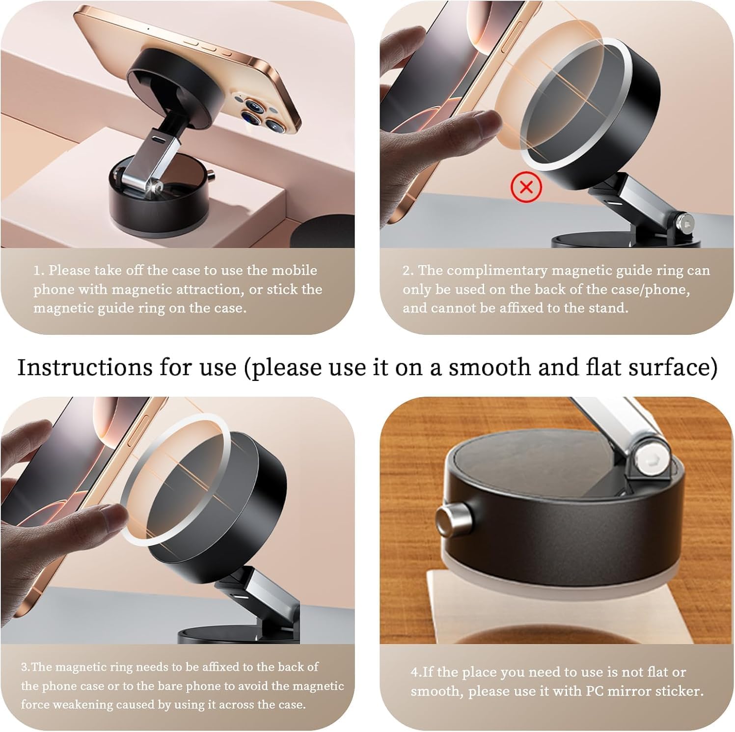 360° Magnetic Vacuum Phone Holder