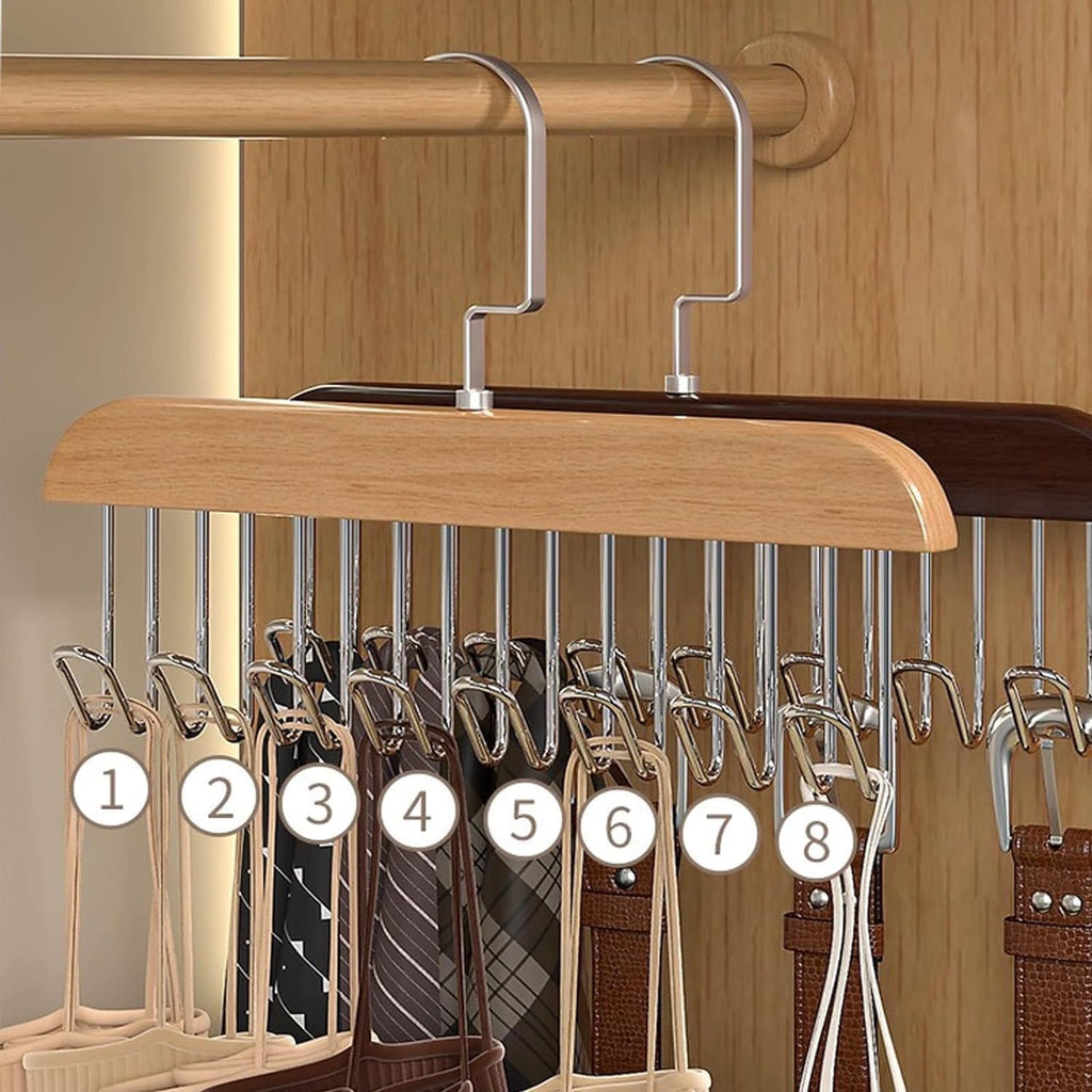 Wooden 8-Hook Storage Hanger