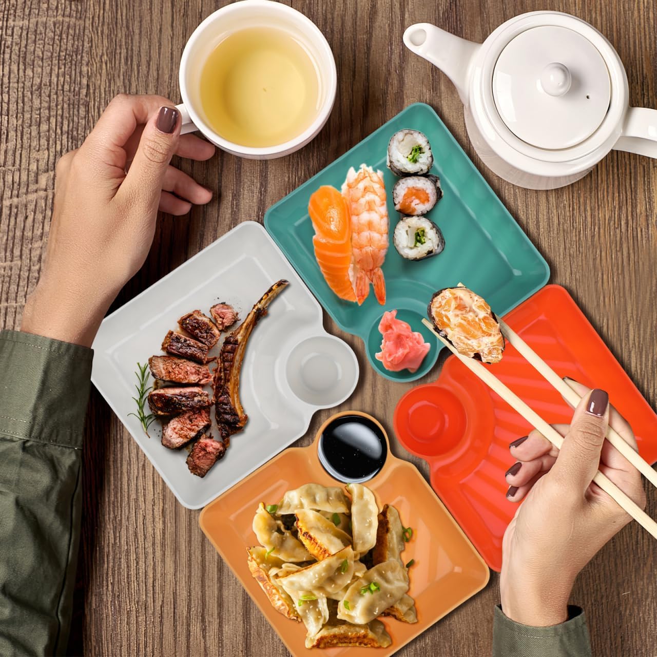 4-Piece Snack Plate Set