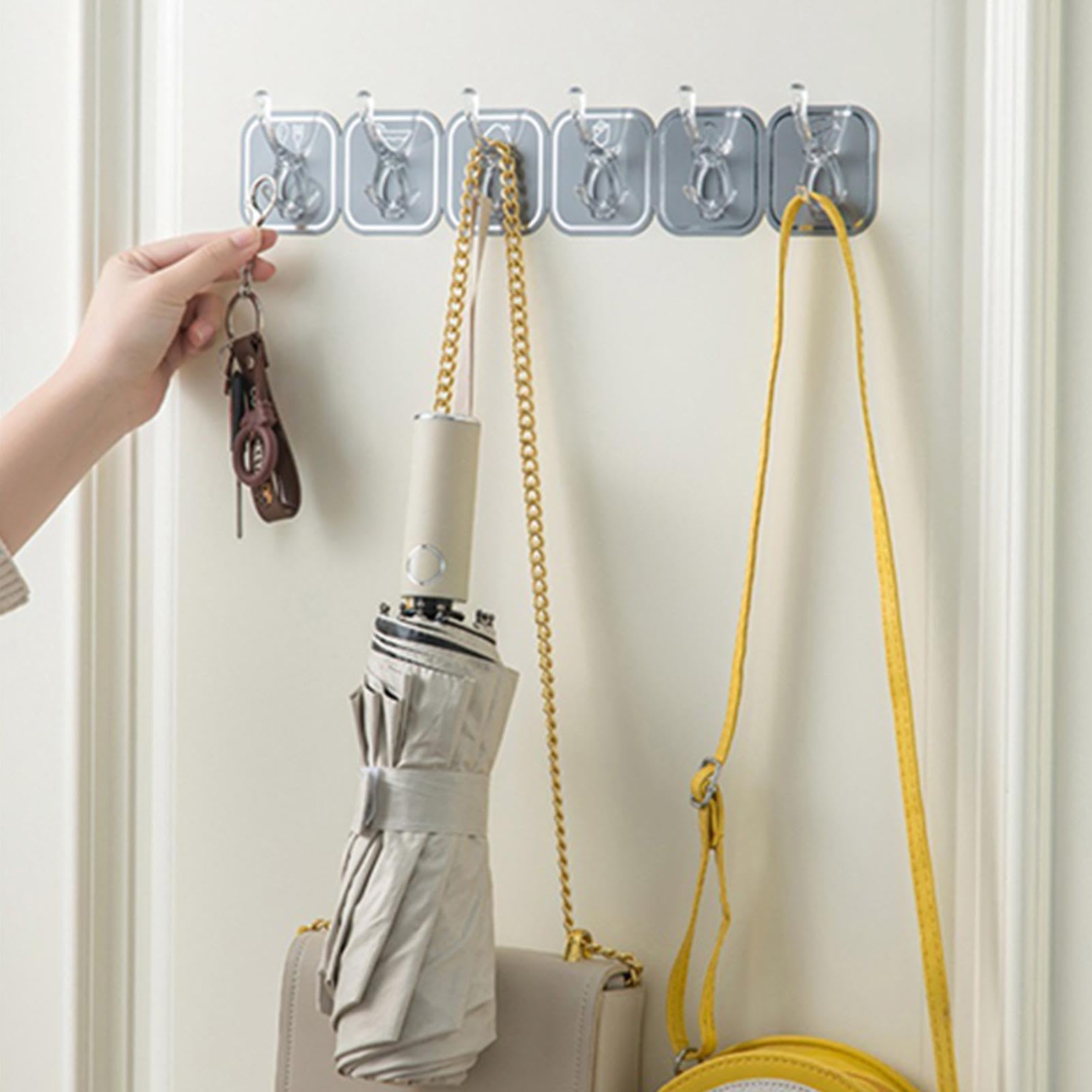 6 Row Sticky Wall Hook (Pack of 2)