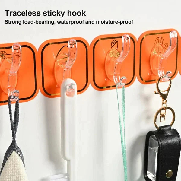6 Row Sticky Wall Hook (Pack of 2)