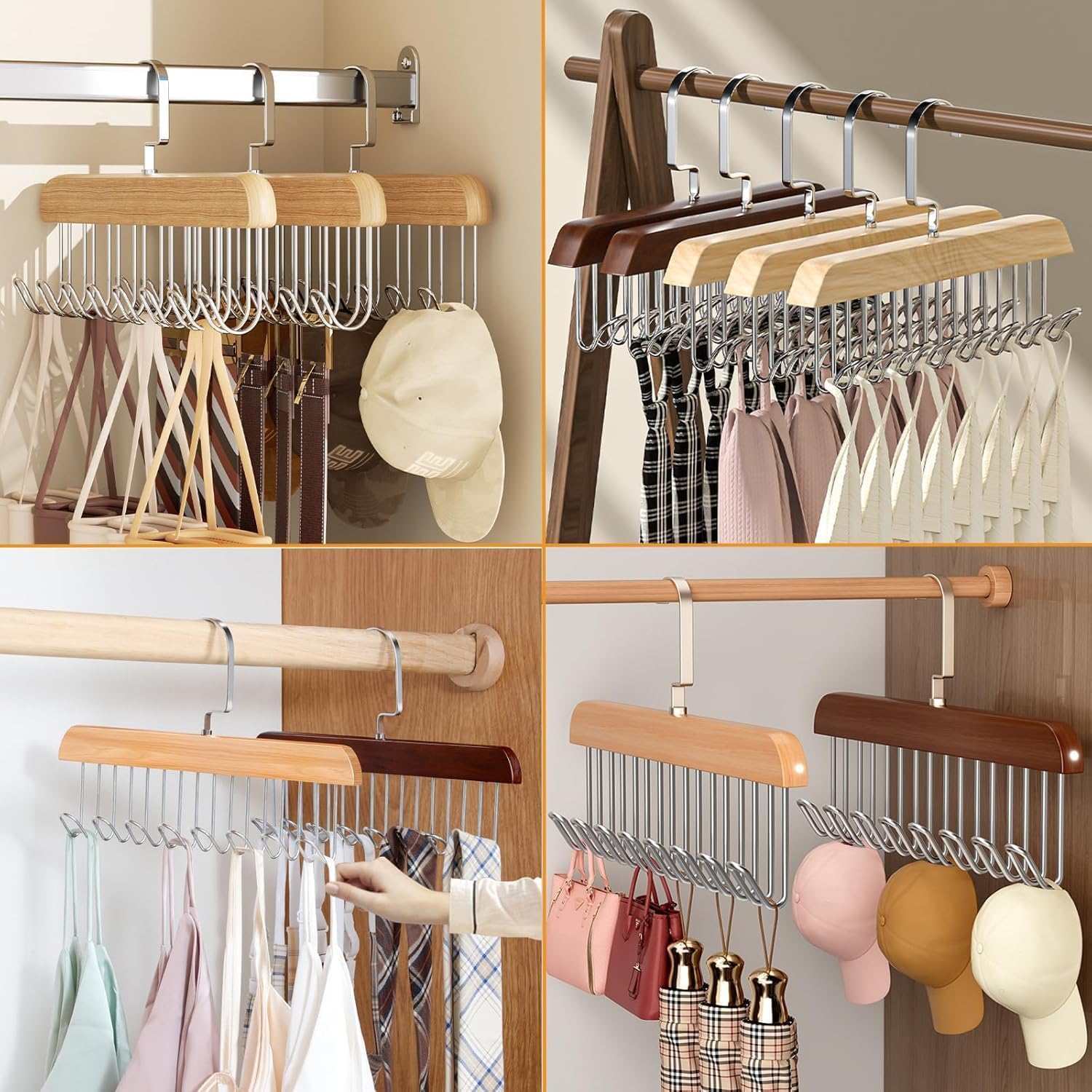 Wooden 8-Hook Storage Hanger