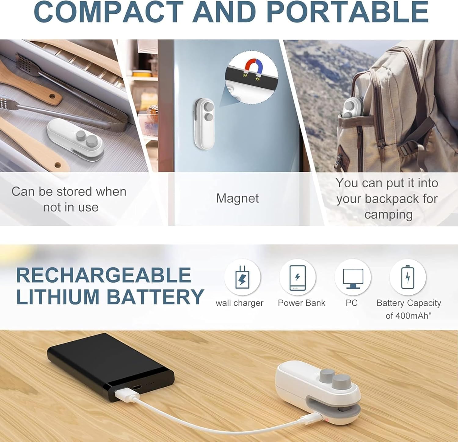 2-in-1 Portable Bag Sealer & Cutter