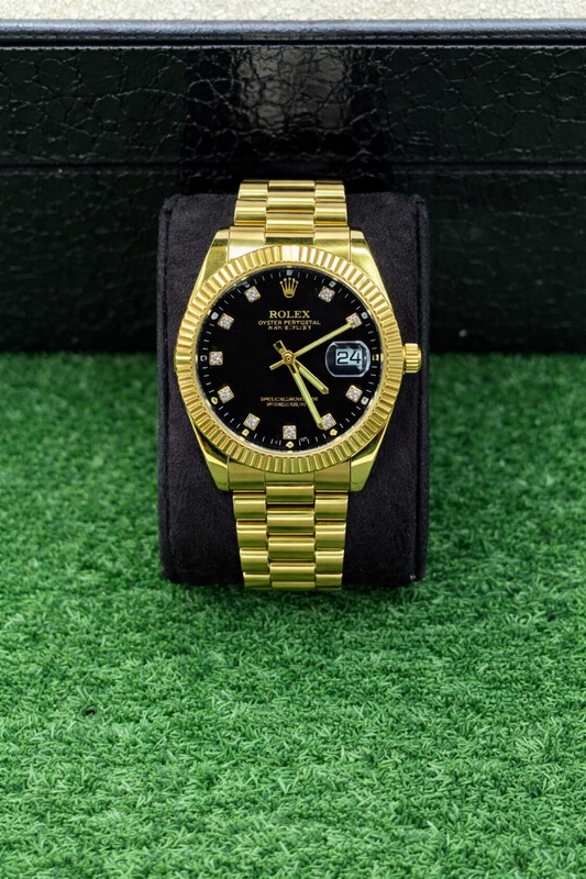 RLX – Datejust | Stainless Steel | Gold Edition | Black Dial