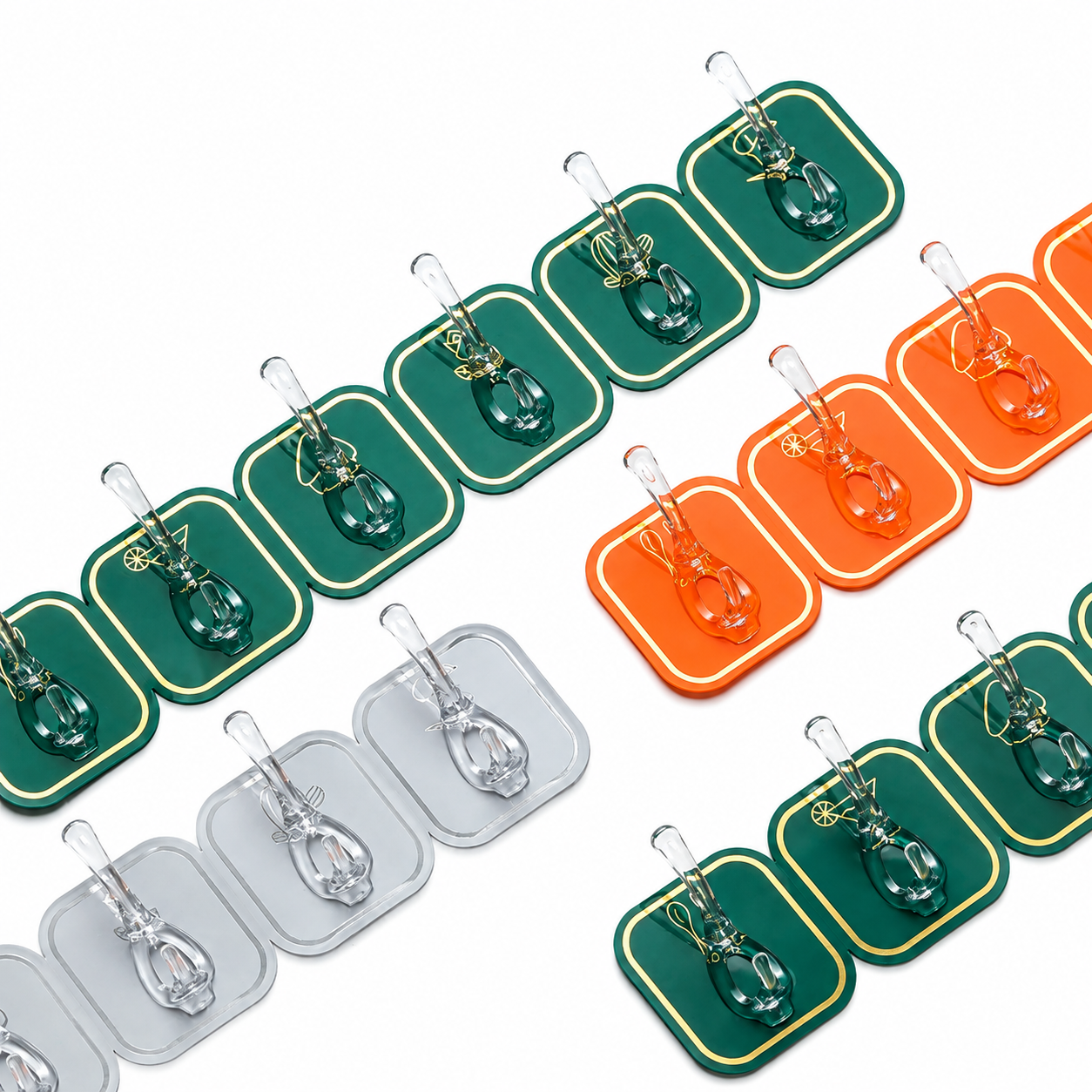 6 Row Sticky Wall Hook (Pack of 2)