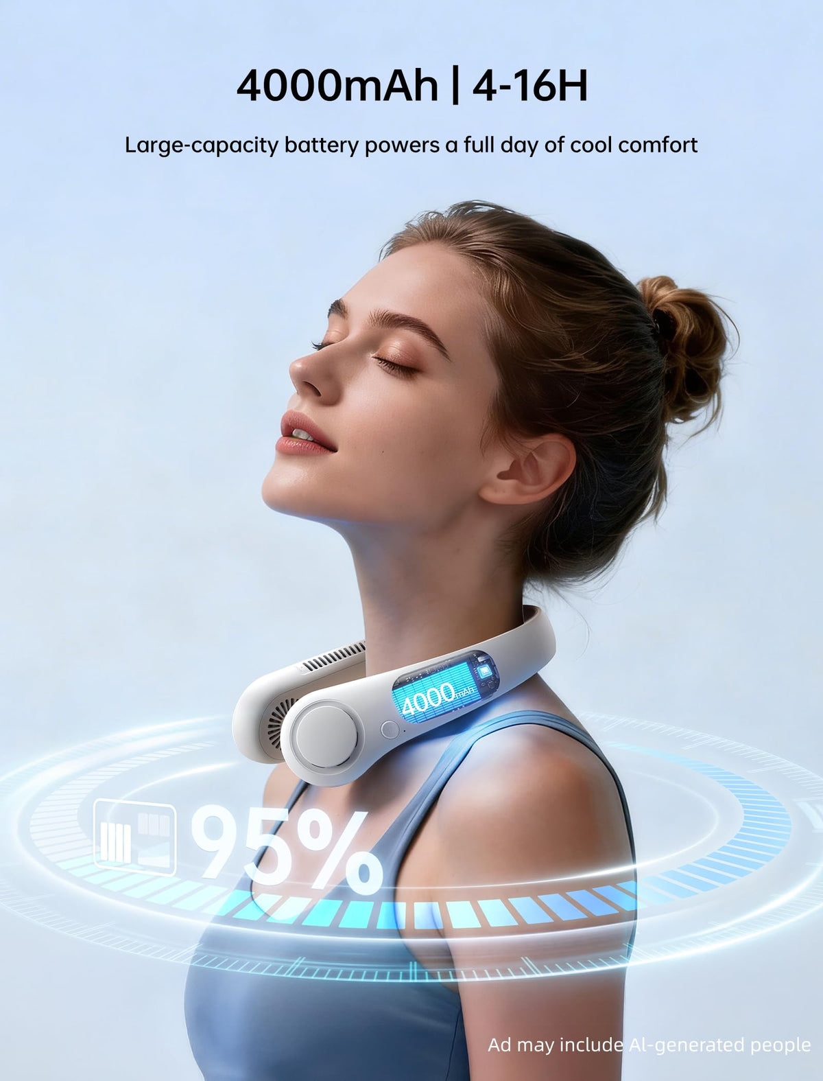 Portable Rechargeable Neck Fan for Cooling