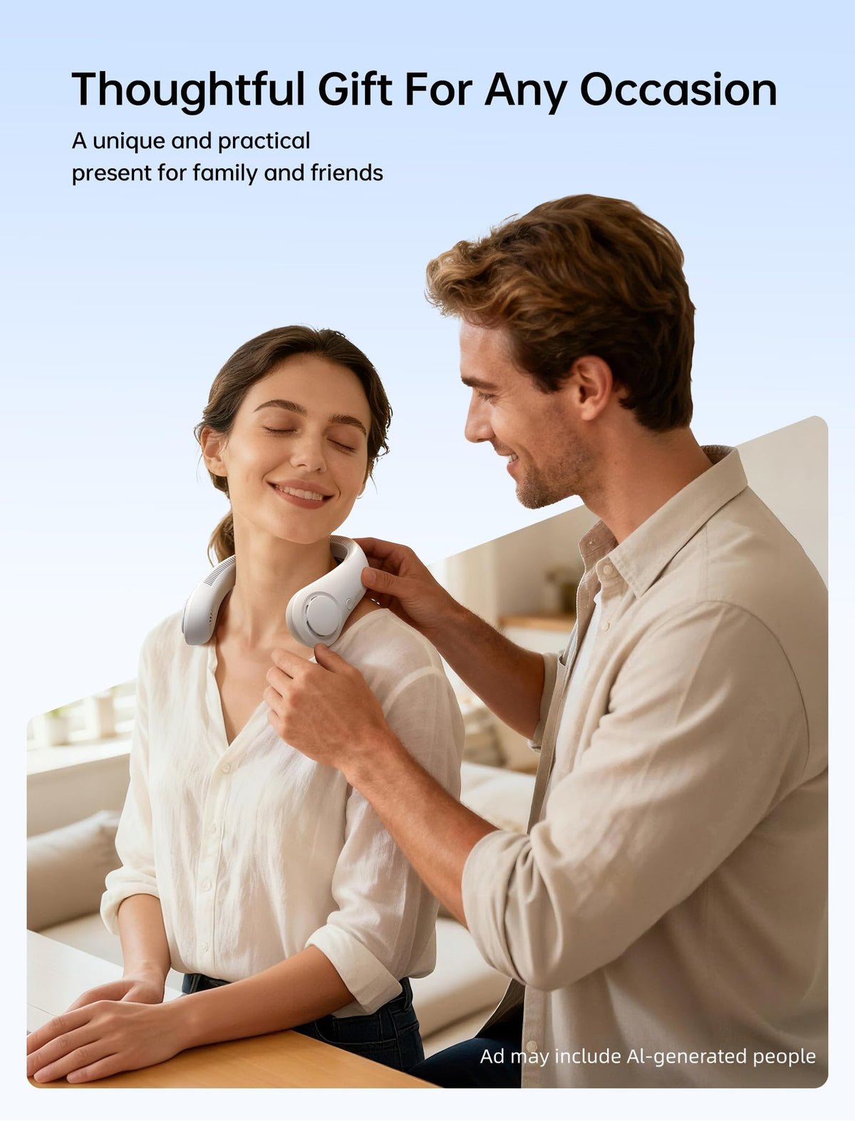 Portable Rechargeable Neck Fan for Cooling