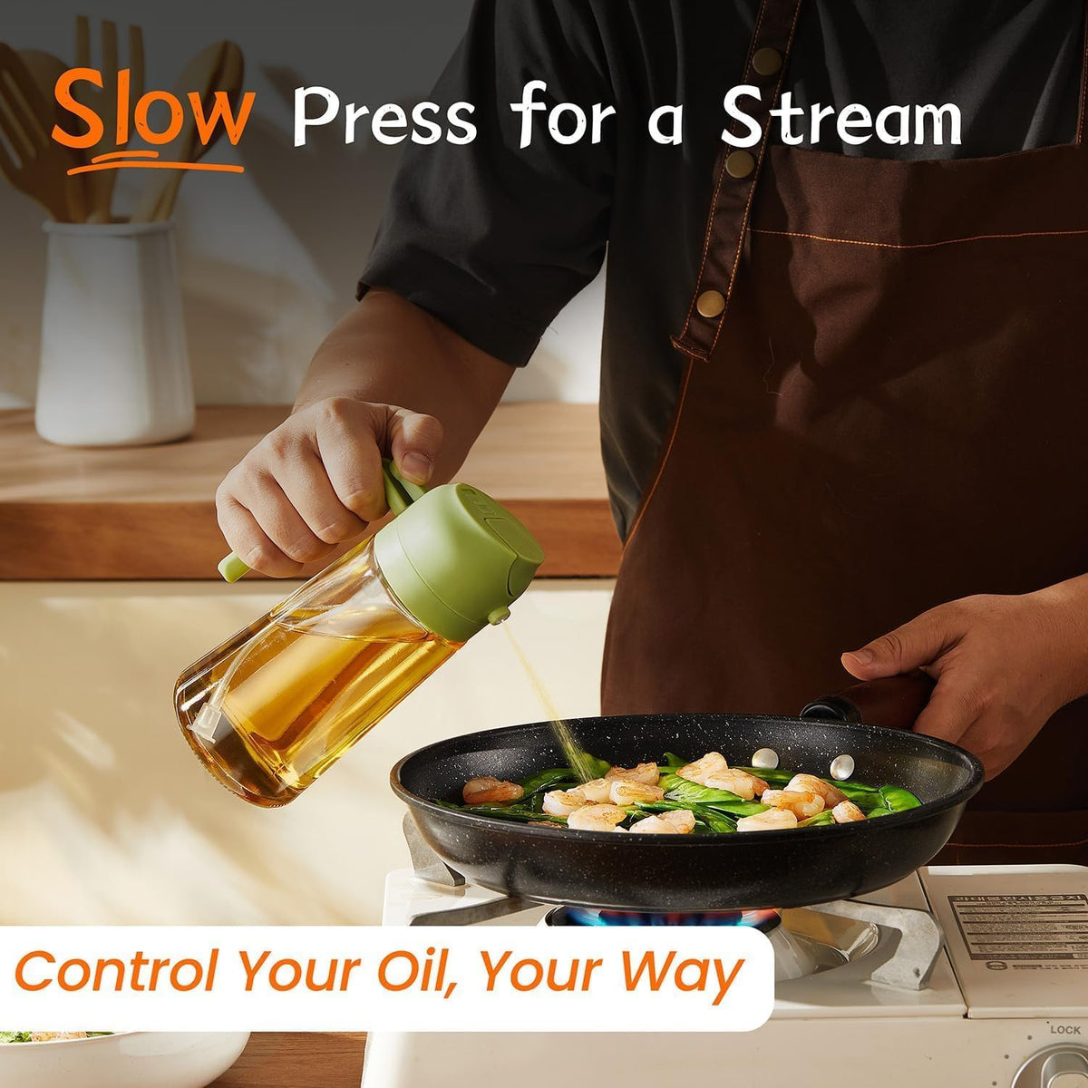 2 in 1 Oil Sprayer and Dispenser Bottle - 500ml