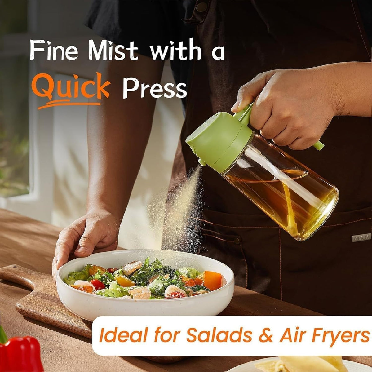 2 in 1 Oil Sprayer and Dispenser Bottle - 500ml
