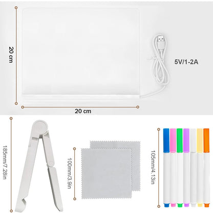 DIY LED Light-Up Writing Board (20x20cm)