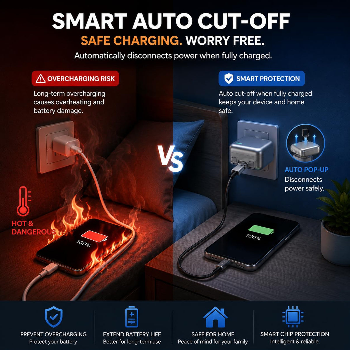 Auto Power-Off Fast Charging Adapter