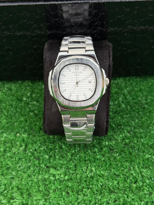 PP - White Nautilus Style - Luxury Steel Watch