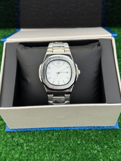 PP - White Nautilus Style - Luxury Steel Watch