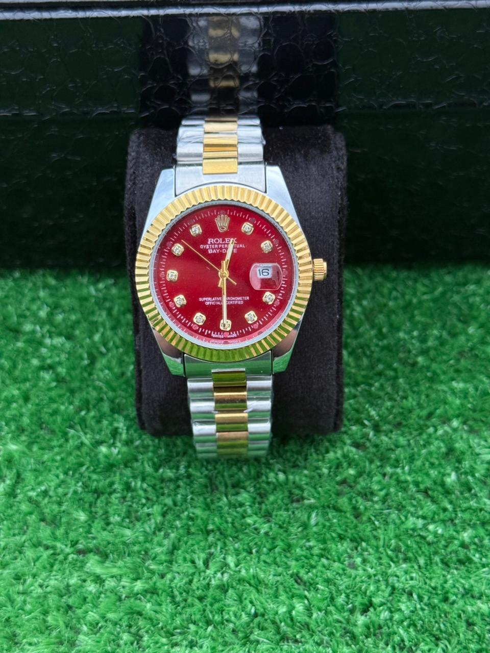 RLX Datejust in Maroon & Gold – Premium Classic Watch