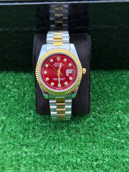 RLX Datejust in Maroon & Gold – Premium Classic Watch
