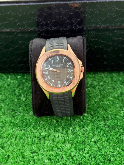 PP Aquanaut Black Dial Rose Gold Men's Watch