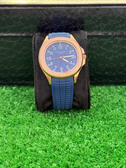 PP Aquanaut Blue Dial Rose Gold Men's Watch