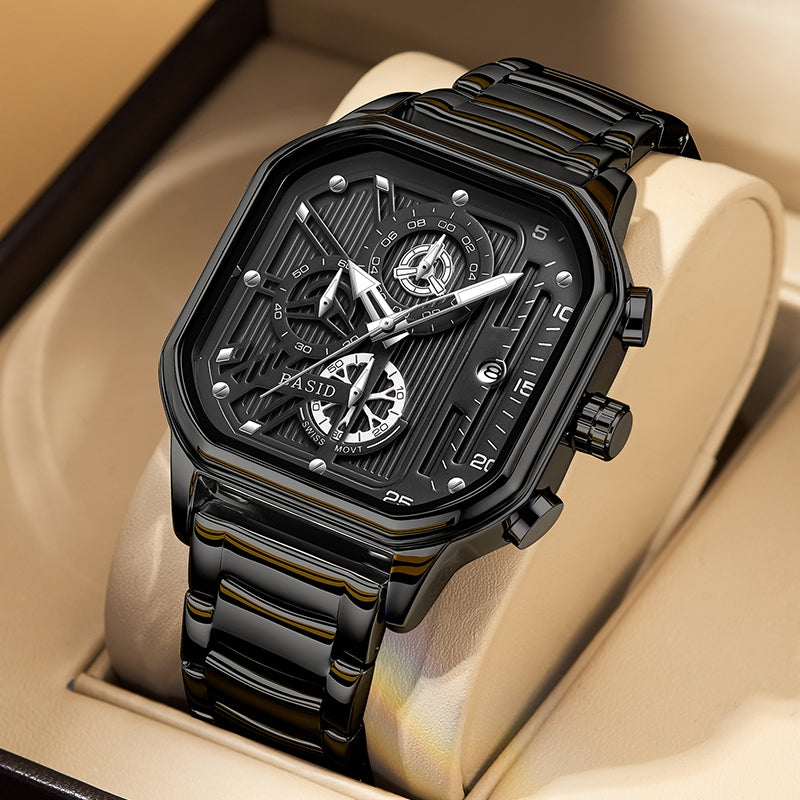 BASID 7260-2 Popular Square Quartz Watch For Men Charm Fashion - Business Watches
