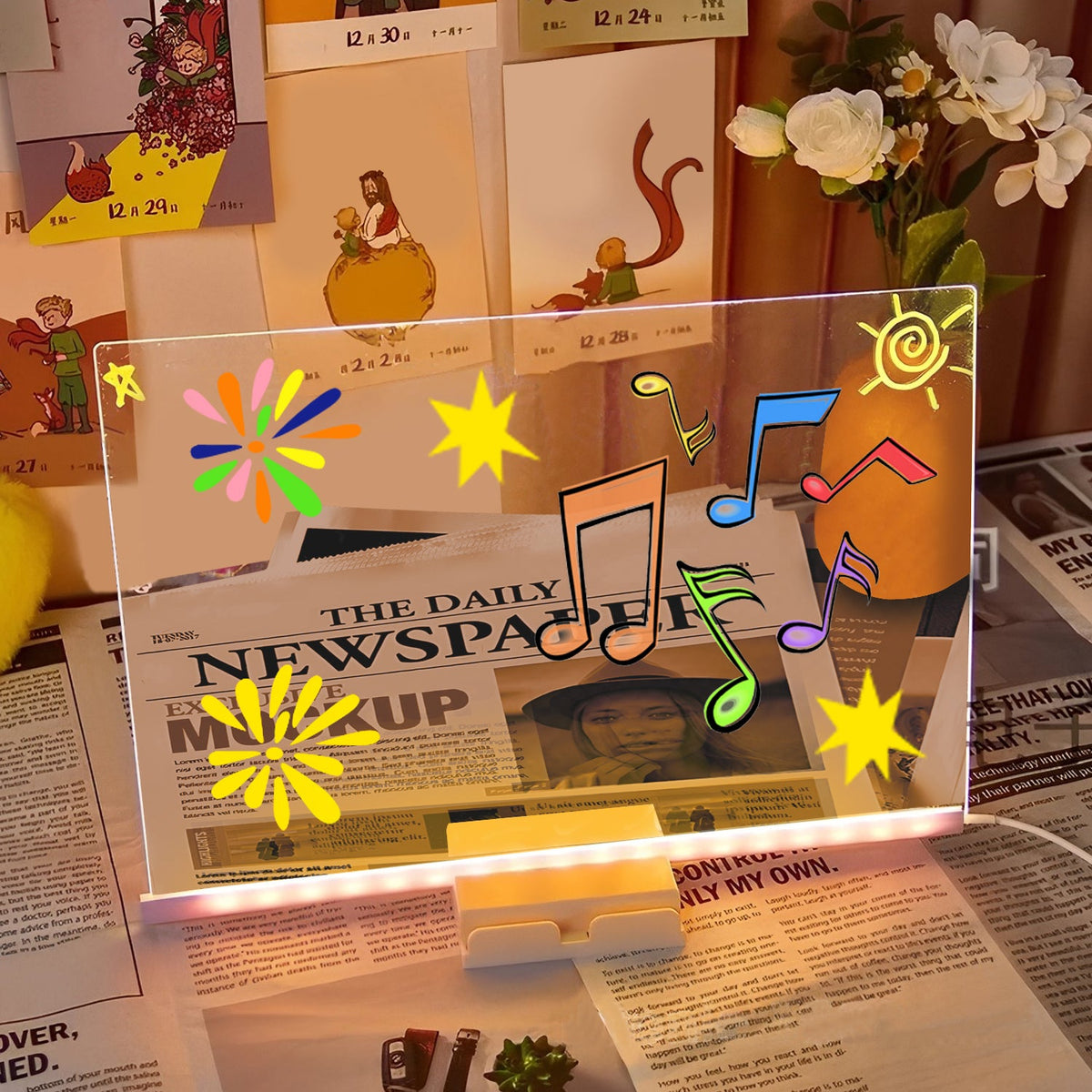 DIY LED Light-Up Writing Board (20x20cm)