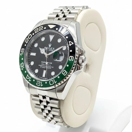 RLX - GMT-Master Green & Black Dial with Date Display (Stainless Steel Chain)